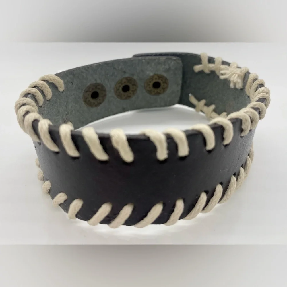 Mexican Artisan Handmade Brown Leather Cuff Braclet